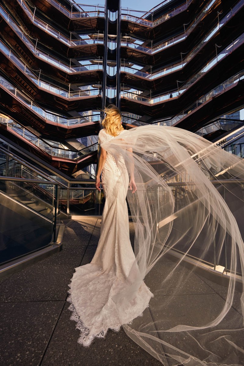 Bride with a Flowing Veil Inside the Vessel