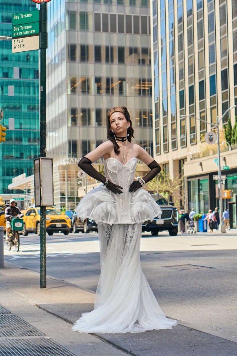 Bride on Sixth Avenue in Midtown Manhattan