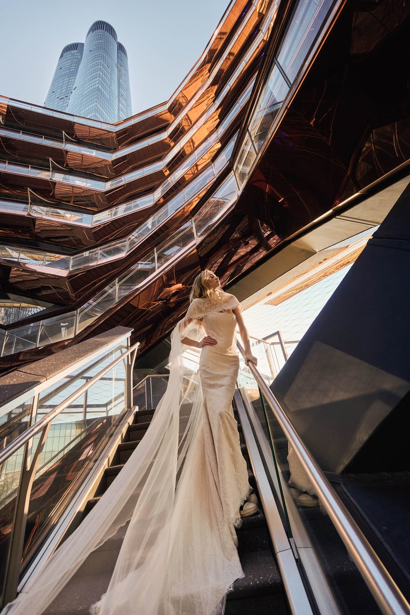 Bride on the Vessel Staircase at Hudson Yards