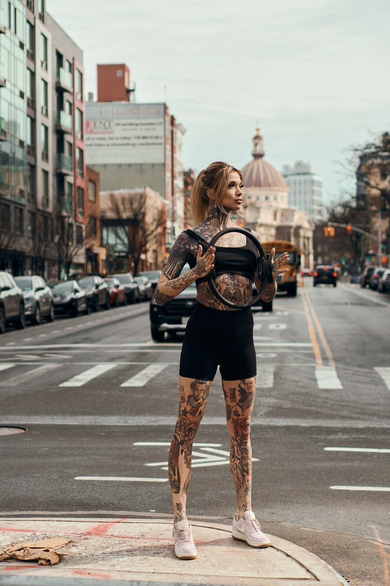 Tattooed Model on a Brooklyn Street