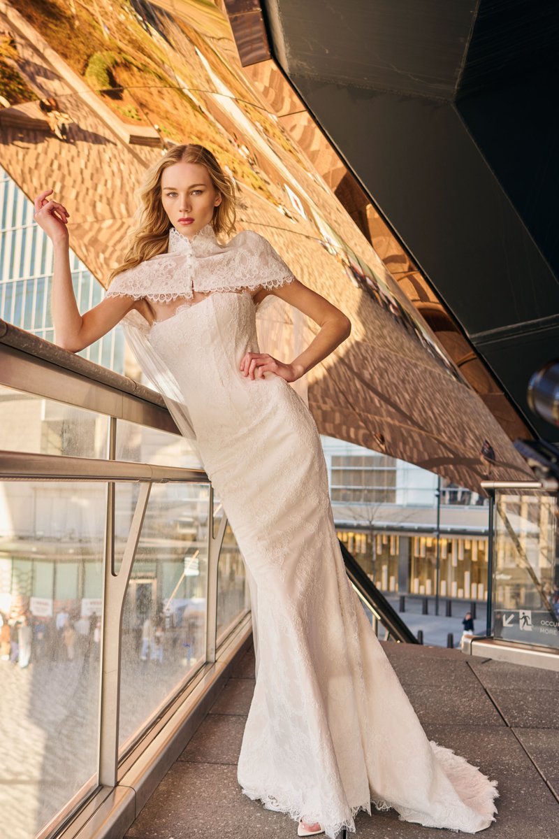 Bridal Portrait Beneath the Vessel's Copper Steps