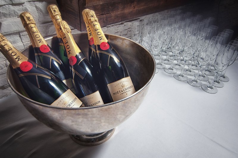 Champagne Chilling Before the Wedding Celebration