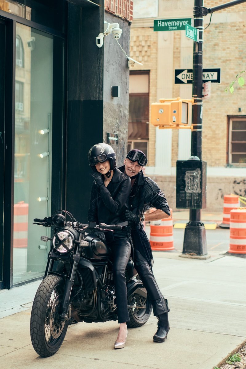 Couple on a Motorcycle in Williamsburg, Brooklyn