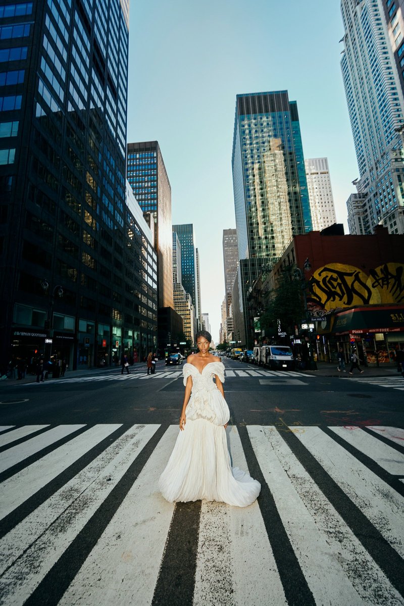 Bride in the Middle of a Midtown Crosswalk