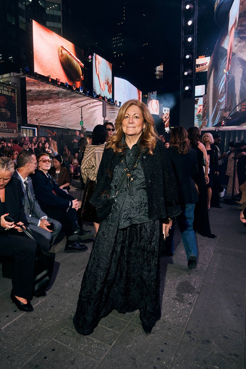 Guest Arriving at an Evening Fashion Event in Times Square